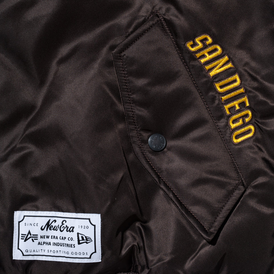 MA-1 ボンバージャケット Alpha Industries サンディエゴ・パドレス ブラウン