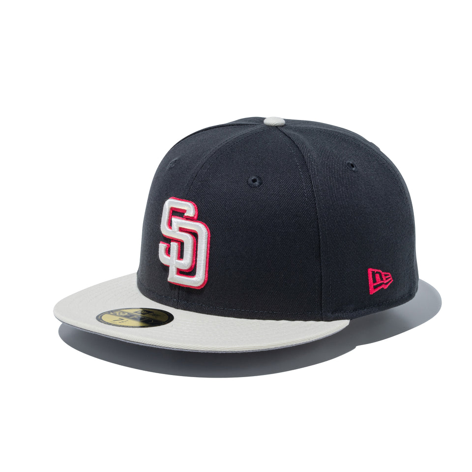 59FIFTY Miami Beach サンディエゴ・パドレス グラファイト クロームバイザー