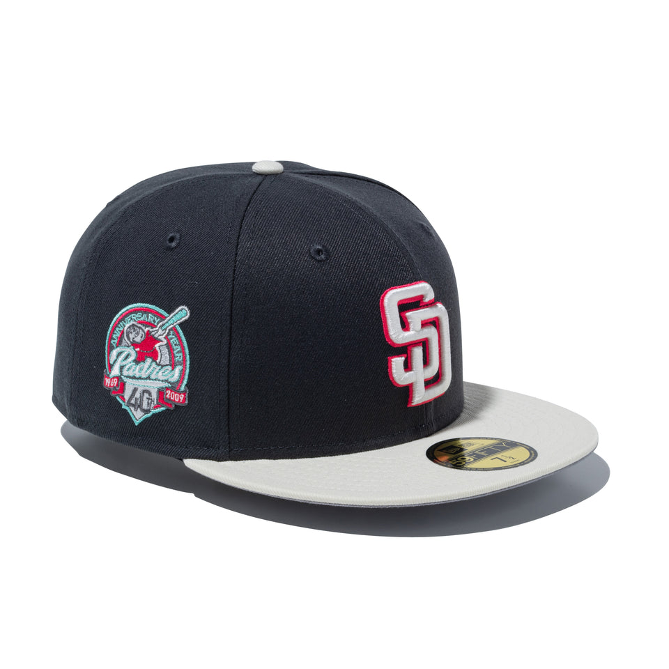 59FIFTY Miami Beach サンディエゴ・パドレス グラファイト クロームバイザー