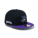 59FIFTY MiLB アルバカーキ・アイソトープス ブラック パープルバイザー