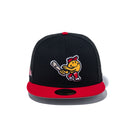 59FIFTY MiLB ウースター・レッドソックス ブラック スカーレットバイザー