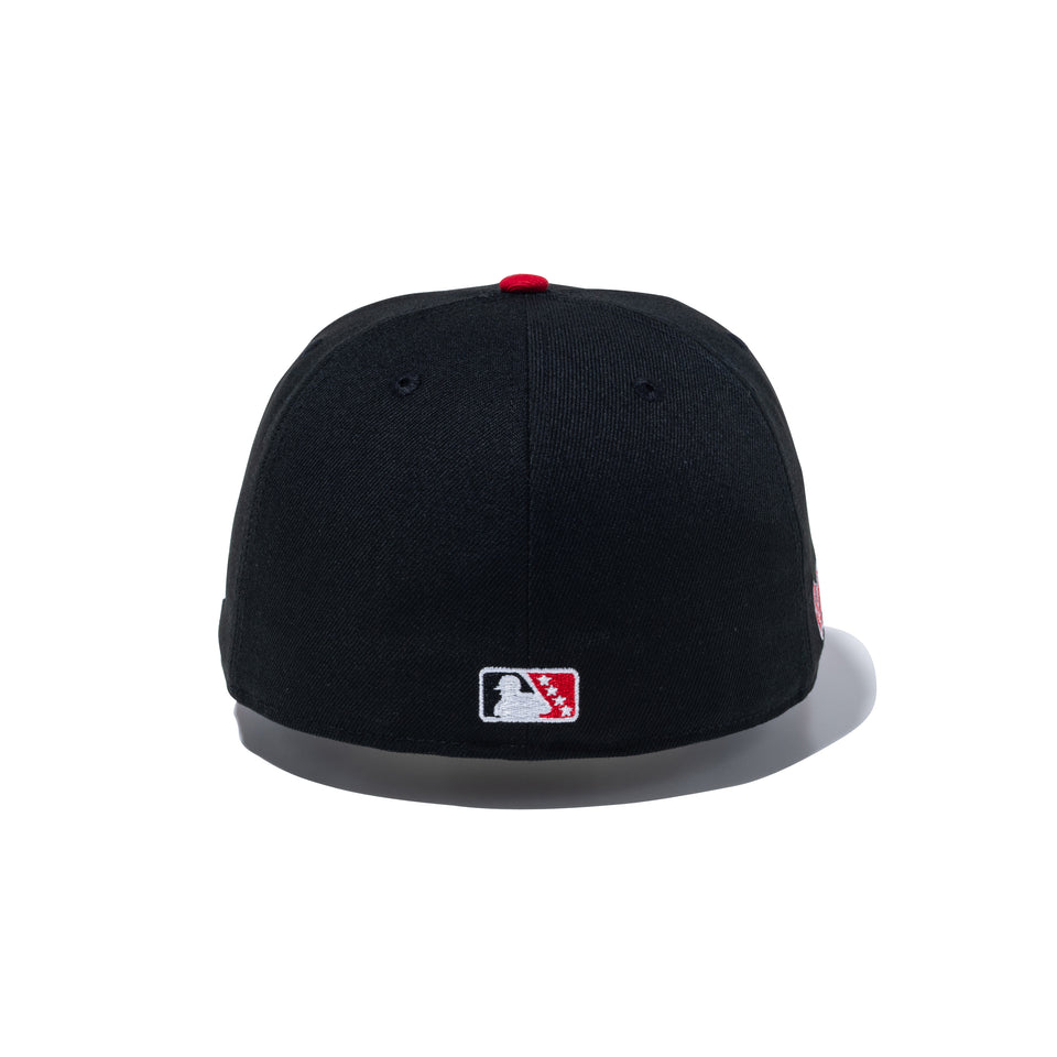 59FIFTY MiLB ウースター・レッドソックス ブラック スカーレットバイザー