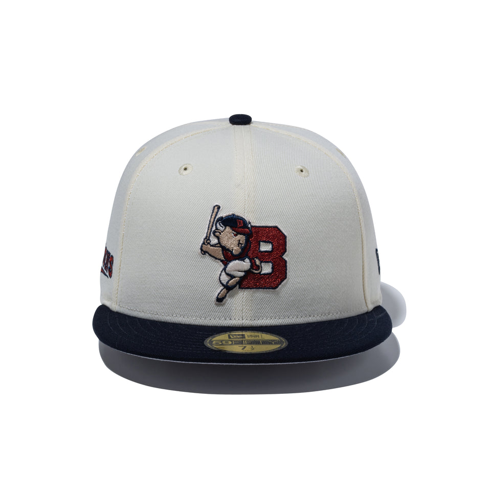 59FIFTY MiLB バッファロー・バイソンズ クロームホワイト ネイビーバイザー