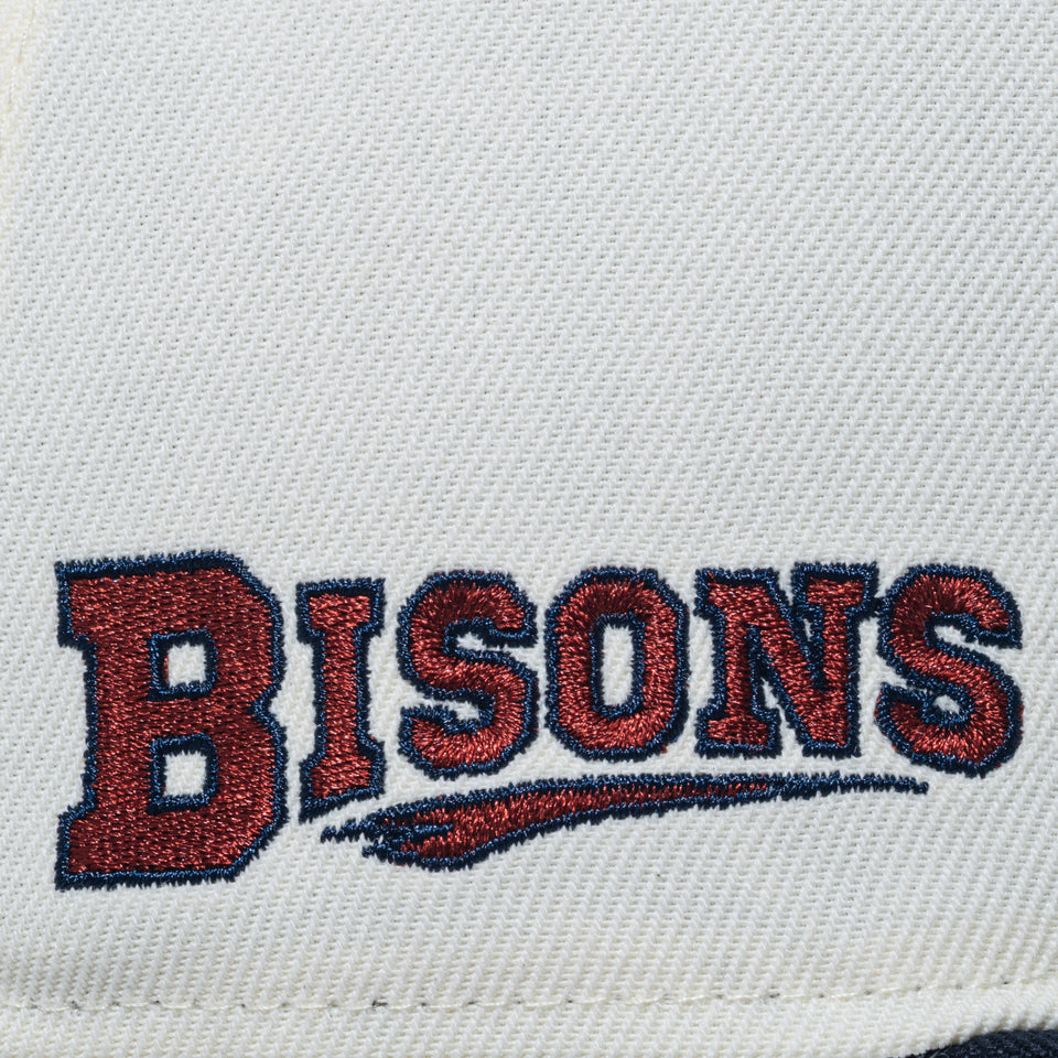 59FIFTY MiLB バッファロー・バイソンズ クロームホワイト ネイビーバイザー