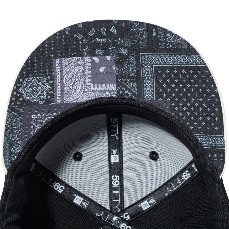 59FIFTY Paisley ペイズリー クラシックロゴ ブラック クロームホワイトバイザー