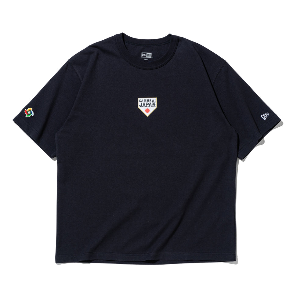 半袖 ウォッシュドコットン Tシャツ World Baseball Classic SAMURAI フラッグロゴ ネイビー