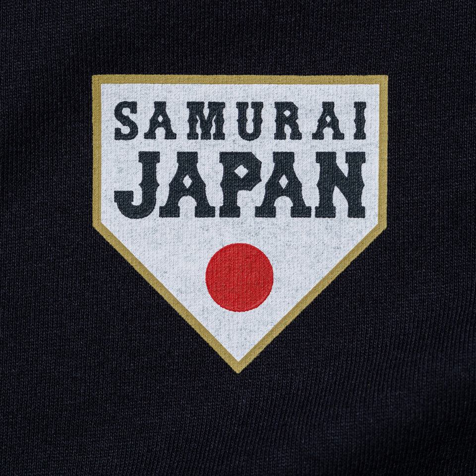 半袖 ウォッシュドコットン Tシャツ World Baseball Classic SAMURAI フラッグロゴ ネイビー