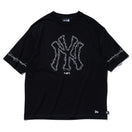 半袖 オーバーサイズド コットン Tシャツ ニューヨーク・ヤンキース barbed wire Halloween ブラック