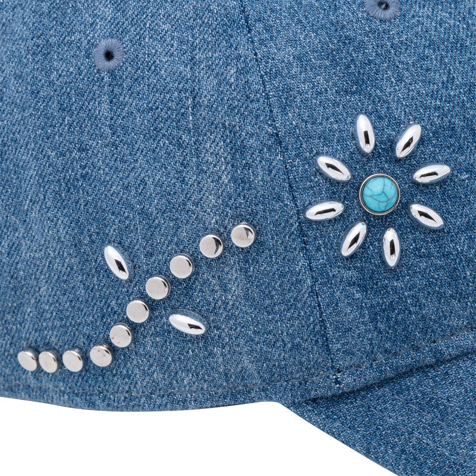 9FORTY アンストラクチャード Studs ウォッシュドデニム