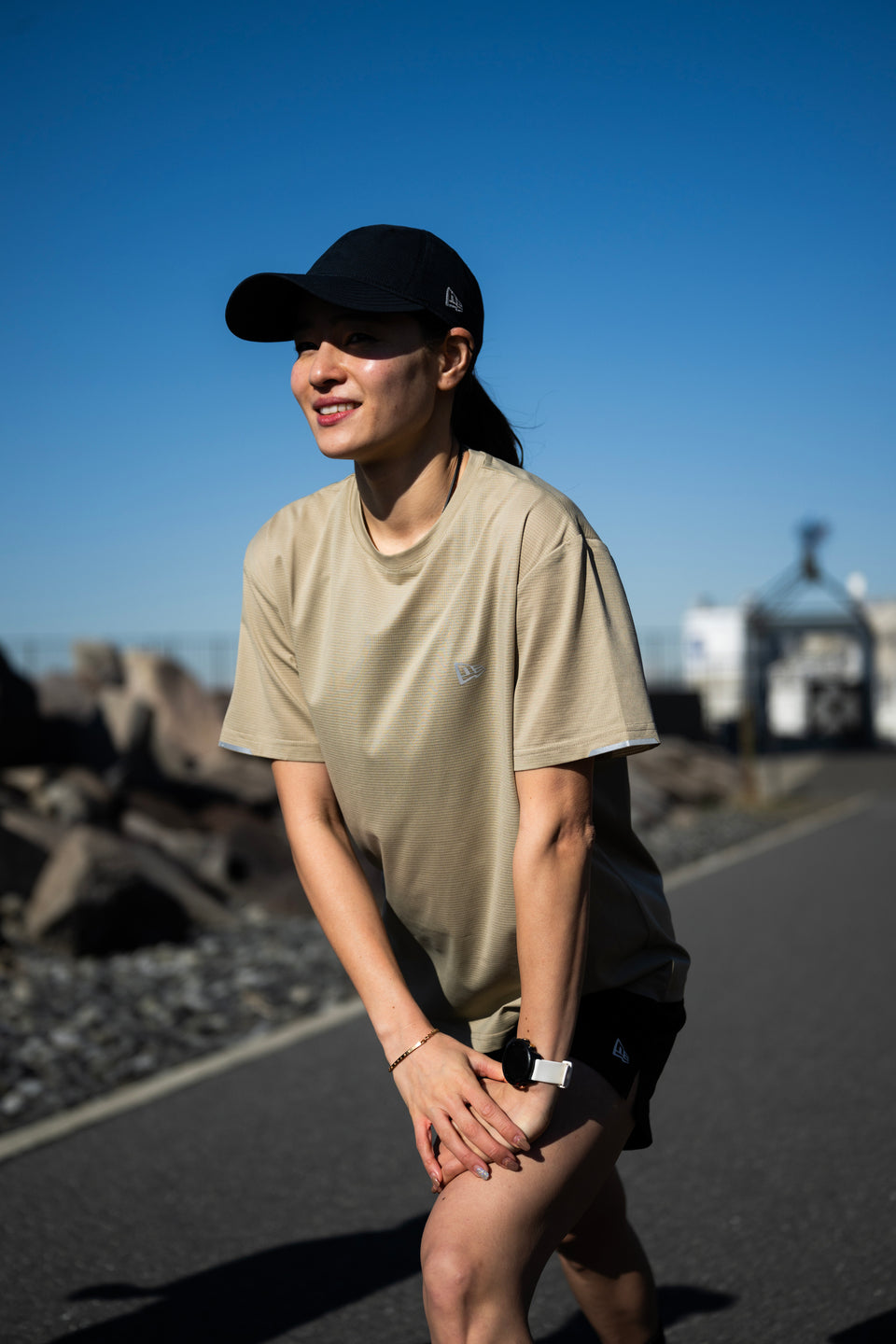 半袖 テックTシャツ ベーシック ベージュ | パフォーマンスアパレル ランニング
