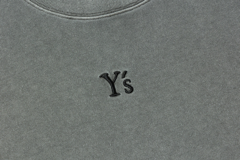 半袖 ガーメントダイ コットン Tシャツ Y's FW26 チャコール