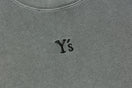 半袖 ガーメントダイ コットン Tシャツ Y's FW26 チャコール