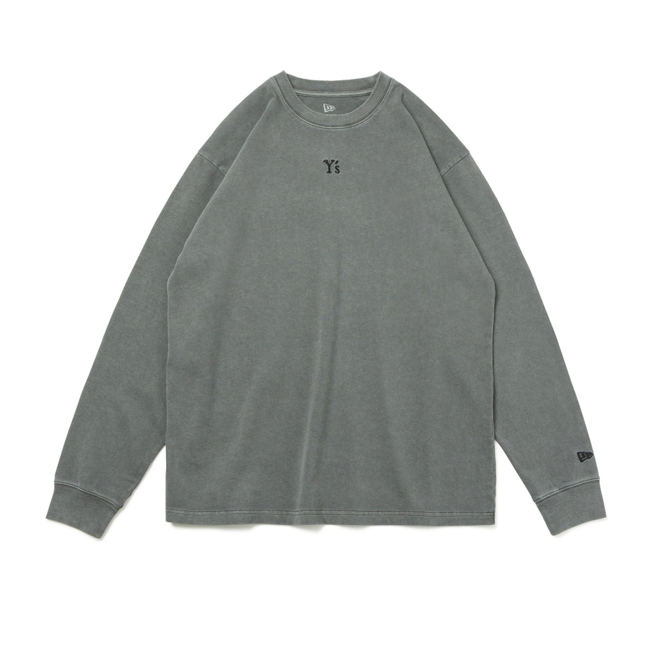 長袖 ガーメントダイ コットン Tシャツ Y's FW26 チャコール