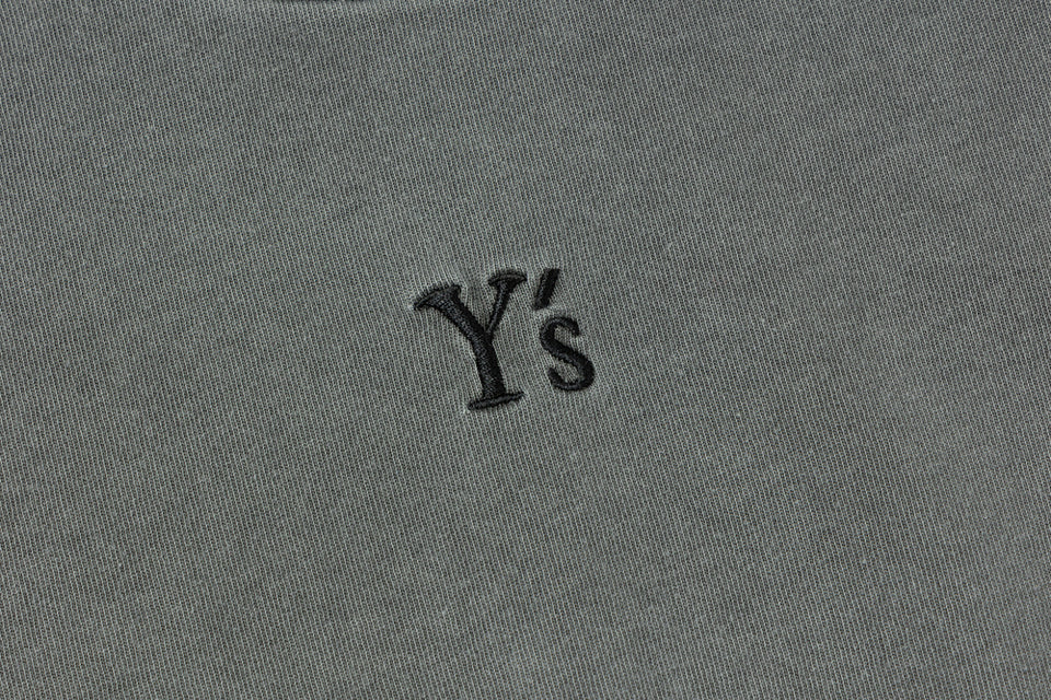 長袖 ガーメントダイ コットン Tシャツ Y's FW26 チャコール