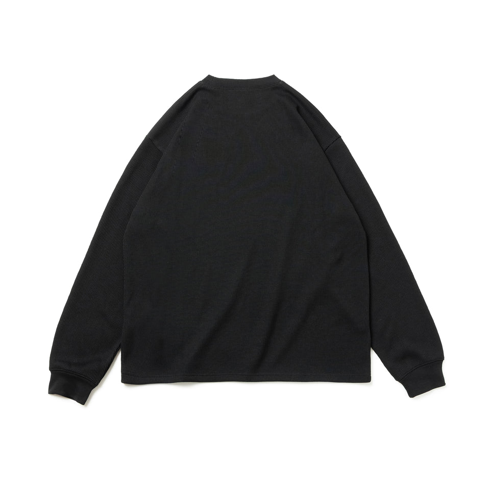 長袖 オーバーサイズド ワッフル Tシャツ BLACK LABEL FW25 ブラック