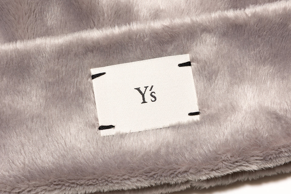 ベーシック カフニット Y's FW26 マイクロファー グレー