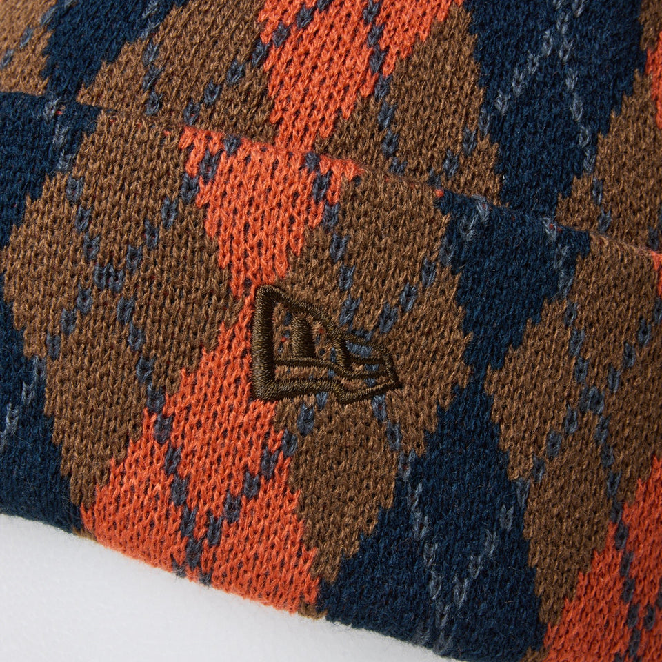 ベーシック カフニット Argyle Check アーガイルチェック ウォルナット - 14312223 - OSFM | NEW ERA ニューエラ公式オンラインストア