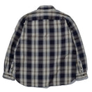 長袖 オンブレ チェックシャツ BLACK LABEL FW24 ネイビー