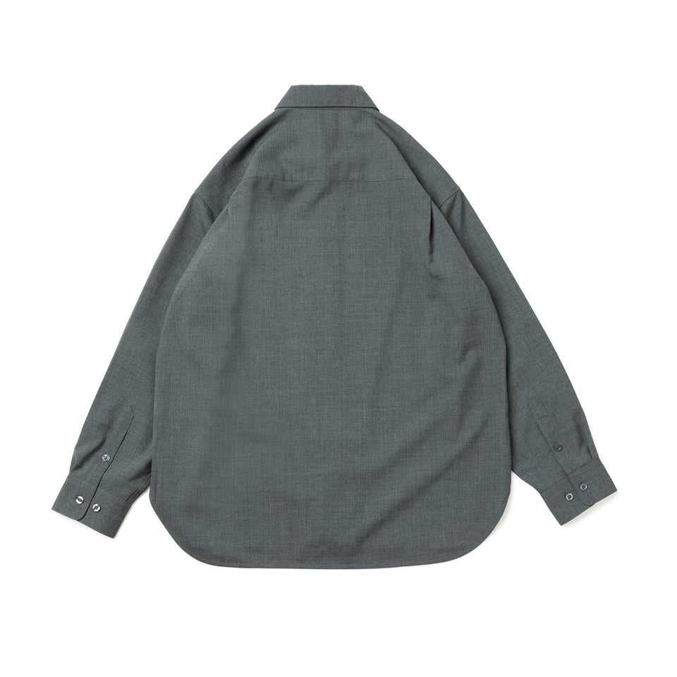 長袖 ウールシャツ BLACK LABEL FW25 チャコール - 14746886-S | NEW ERA ニューエラ公式オンラインストア