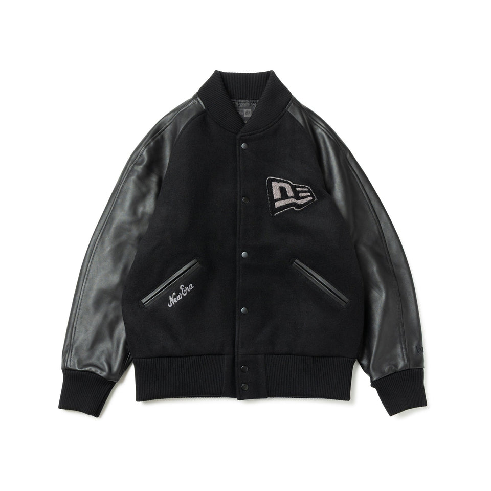 メルトン バーシティージャケット BLACK LABEL FW25 フラッグロゴ ブラック - 14746902-S | NEW ERA ニューエラ公式オンラインストア