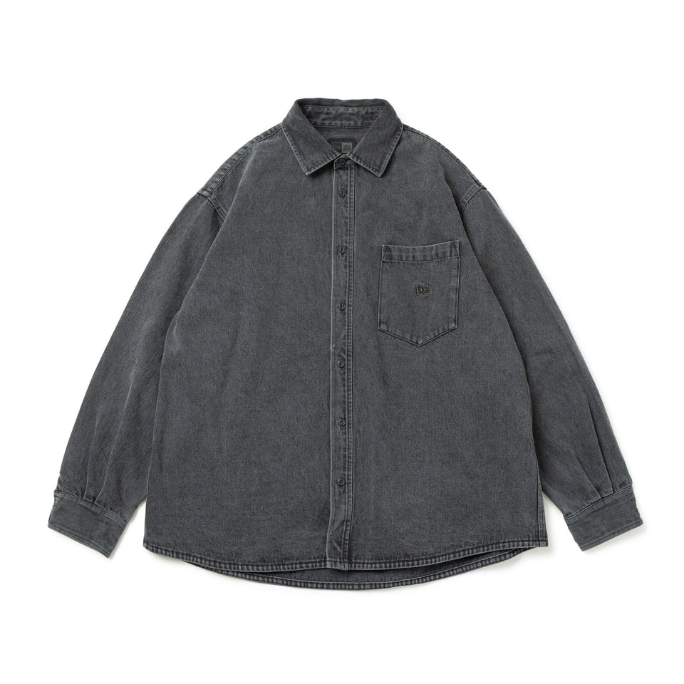 長袖 デニムシャツ BLACK LABEL FW25 ウォッシュドブラックデニム - 14746934 - S | NEW ERA ニューエラ公式オンラインストア
