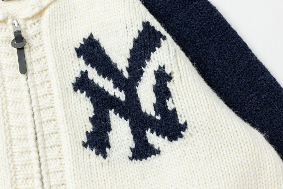 カウチング ニットカーディガン BLACK LABEL FW25 ニューヨーク・ヤンキース オフホワイト/ネイビー - 14746944 - S | NEW ERA ニューエラ公式オンラインストア