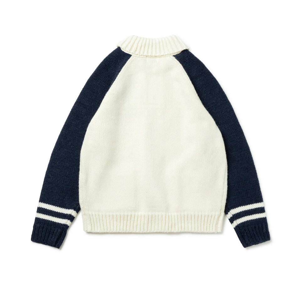カウチング ニットカーディガン BLACK LABEL FW25 ニューヨーク・ヤンキース オフホワイト/ネイビー - 14746944 - S | NEW ERA ニューエラ公式オンラインストア