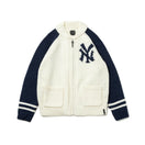カウチング ニットカーディガン BLACK LABEL FW25 ニューヨーク・ヤンキース オフホワイト/ネイビー - 14746944 - S | NEW ERA ニューエラ公式オンラインストア
