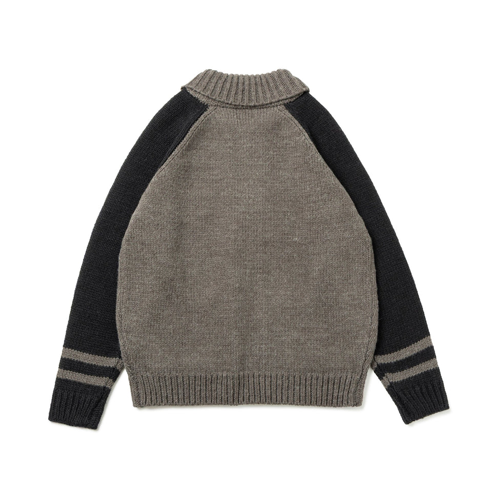 カウチング ニットカーディガン BLACK LABEL FW25 クラシックロゴ ブラック - 14746945 - S | NEW ERA ニューエラ公式オンラインストア