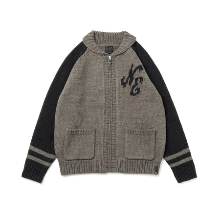 カウチング ニットカーディガン BLACK LABEL FW25 クラシックロゴ