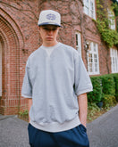 Drawer クルーネック半袖スウェット 裏毛 半袖 スウェット クルーネック BLACK LABEL SS25 ヘザーグレー