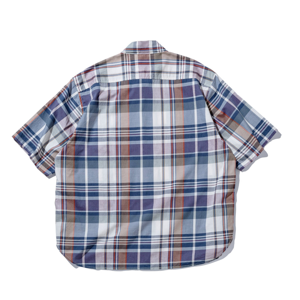 半袖 マドラスチェックシャツ BLACK LABEL SS25 クローム