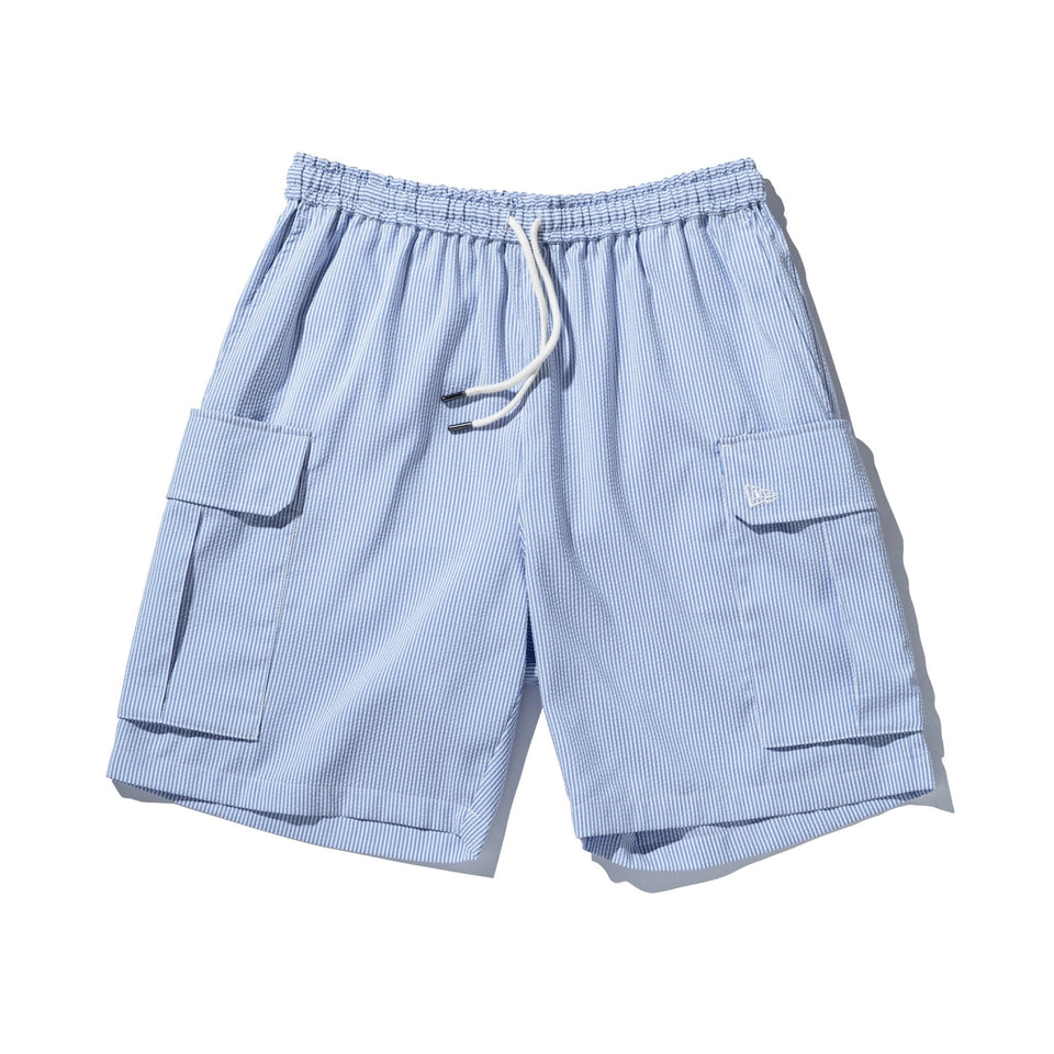 【返品交換不可】 カーゴ シアサッカー ショートパンツ サックス SS25 LABEL BLACK ウェア