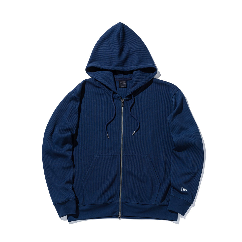 オーバーサイズド ワッフル フルジップフーディー BLACK LABEL