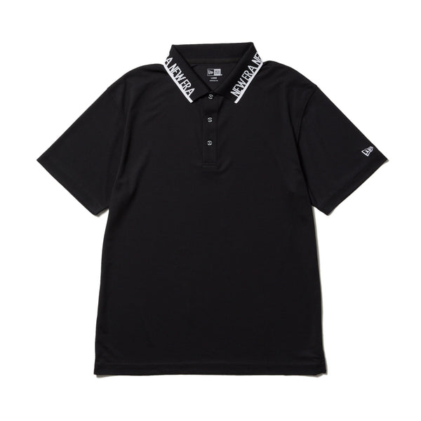 半袖 鹿の子 ポロシャツ Collar Logo ブラック | ゴルフ | ニューエラ