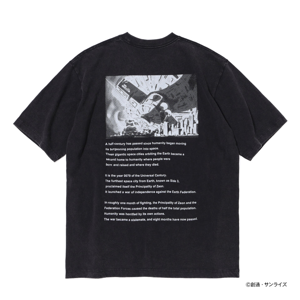 半袖 ウォッシュドコットン Tシャツ 機動戦士ガンダム ブラック
