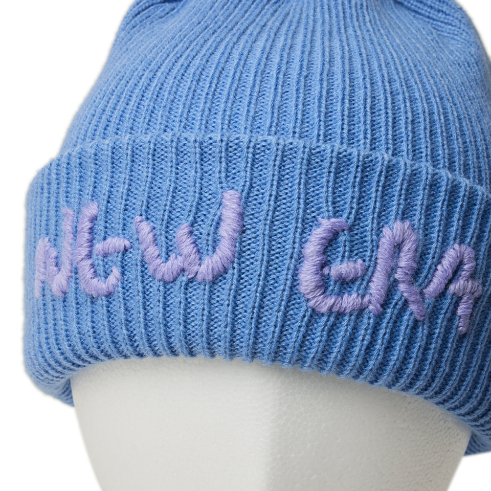 ベーシック カフニット Handwritten Logo コペンブルー | ニューエラ