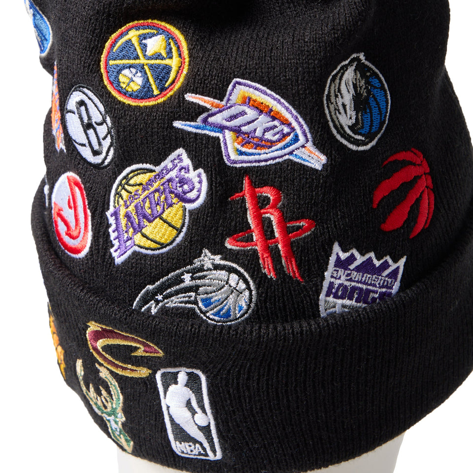 ベーシック カフニット チームロゴ オールオーバー NBA ブラック