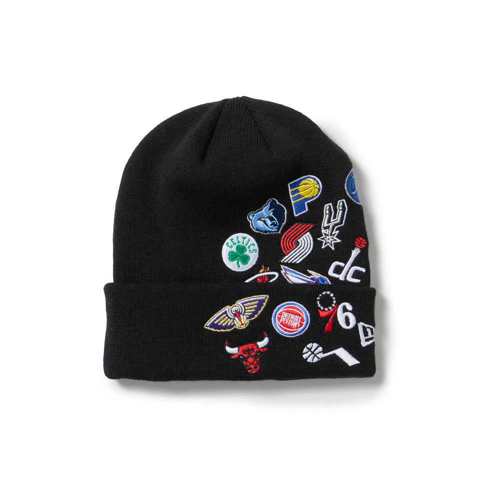 NEW ERA ニューエラ NBA オールチームロゴ ニット帽 刺繍 派手 : NBA キャップ 9FIFTY チームロゴ オールオーバー Cap