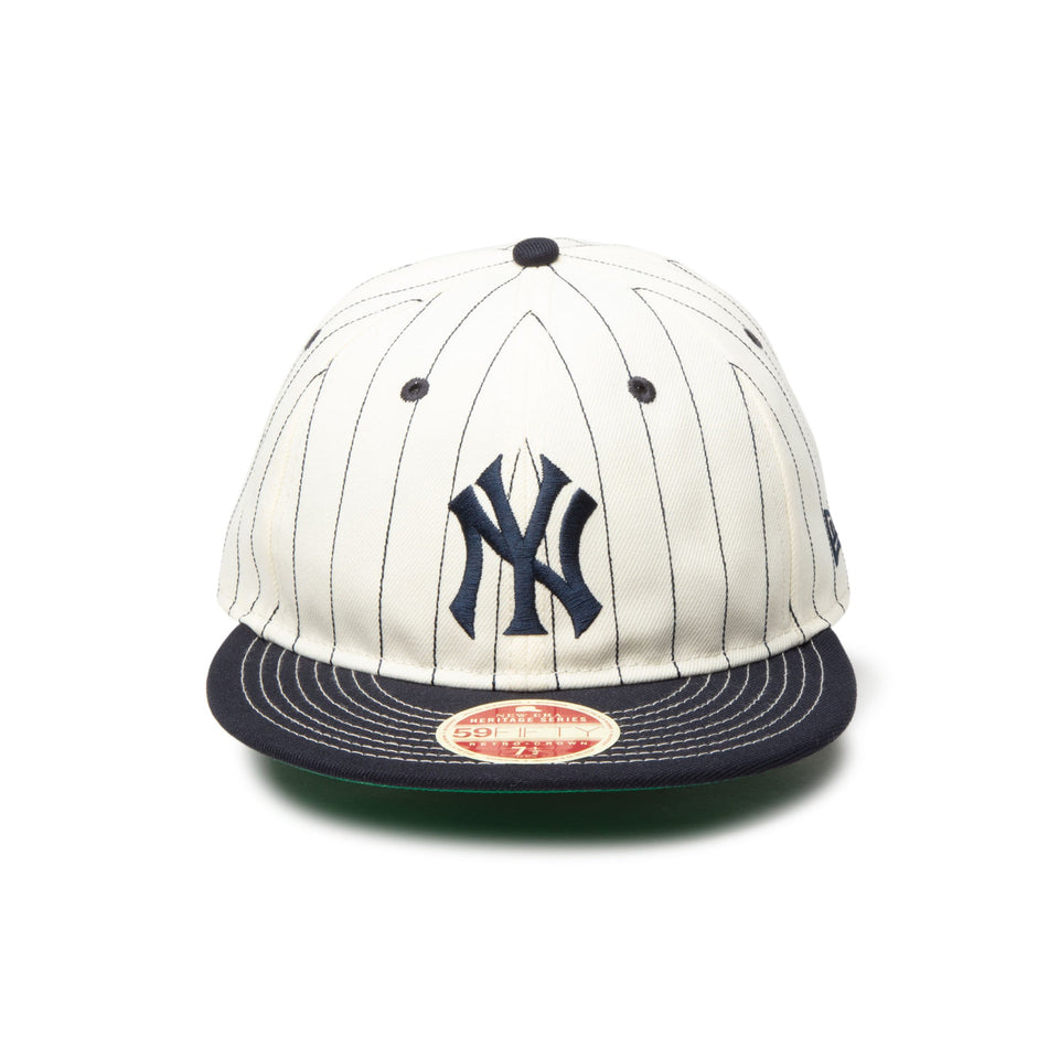 RC 59FIFTY フラットバイザー MLB Heritage Collection ニューヨーク・ヤンキース クーパーズタウン クロームピンストライプ ネイビーバイザー - 14388378 - 700 | NEW ERA ニューエラ公式オンラインストア