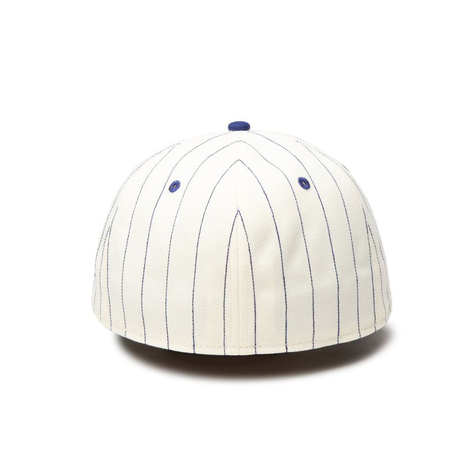 RC 59FIFTY フラットバイザー MLB Heritage Collection ロサンゼルス・ドジャース クーパーズタウン クロームピンストライプ ダークロイヤルバイザー - 14388381 - 700 | NEW ERA ニューエラ公式オンラインストア