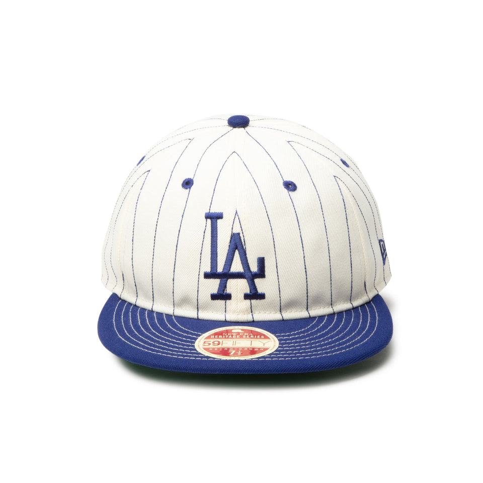 RC 59FIFTY フラットバイザー MLB Heritage Collection ロサンゼルス・ドジャース クーパーズタウン クロームピンストライプ ダークロイヤルバイザー - 14388381 - 700 | NEW ERA ニューエラ公式オンラインストア