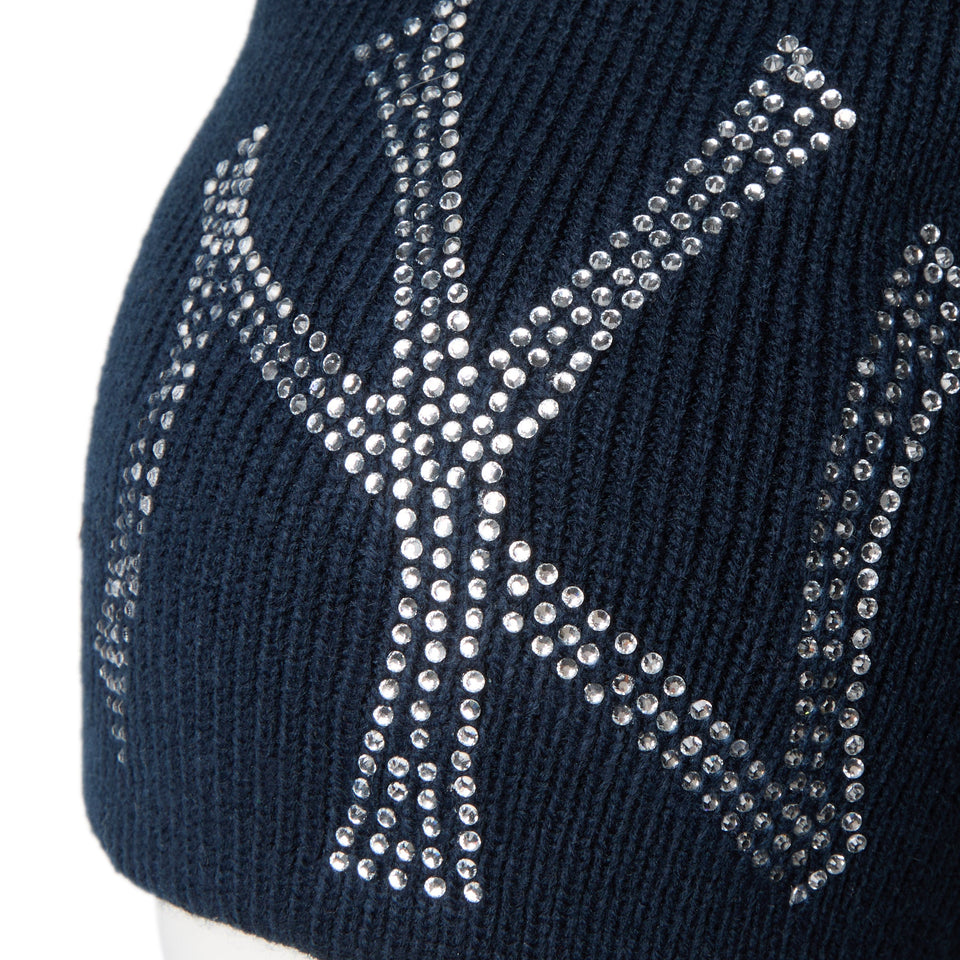 ベーシック ビーニー Rhinestone ラインストーン ビッグロゴ ニューヨーク・ヤンキース ネイビー - 14670025 - OSFM | NEW ERA ニューエラ公式オンラインストア