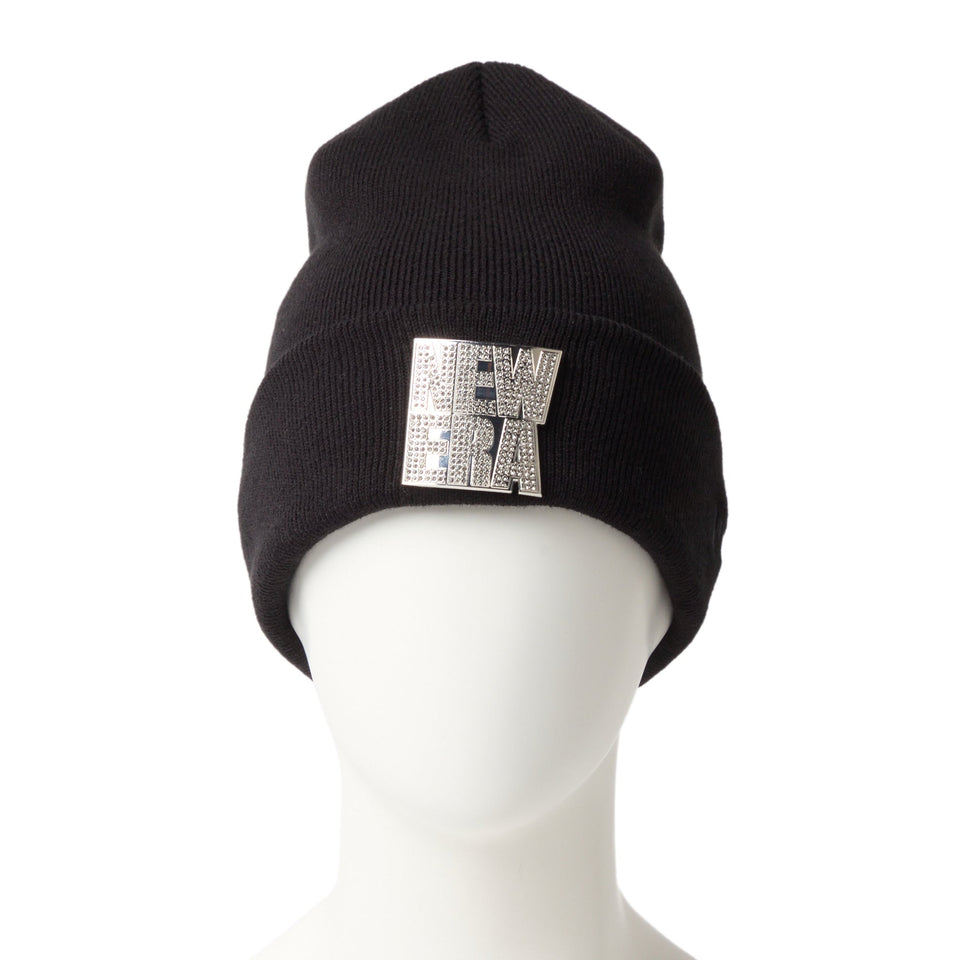 ベーシック カフニット ラインストーン Rhinestone Badge スクエアロゴ ブラック - 14670022-OSFM | NEW ERA ニューエラ公式オンラインストア
