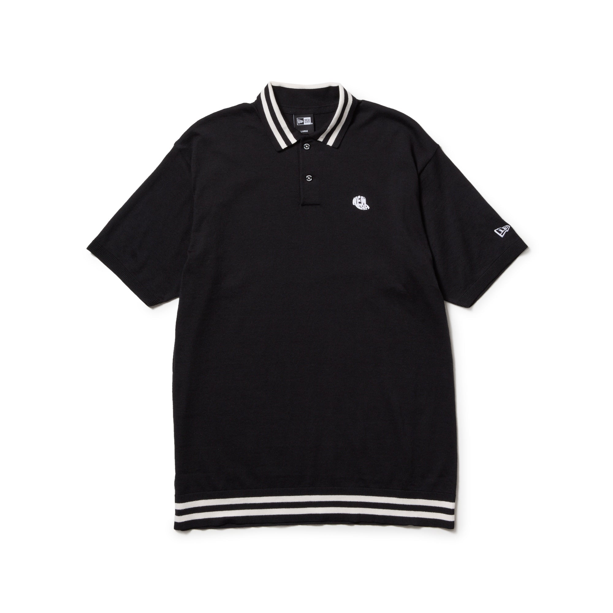 半袖 サマーニット ポロシャツ Shirt Line ブラック | ゴルフ