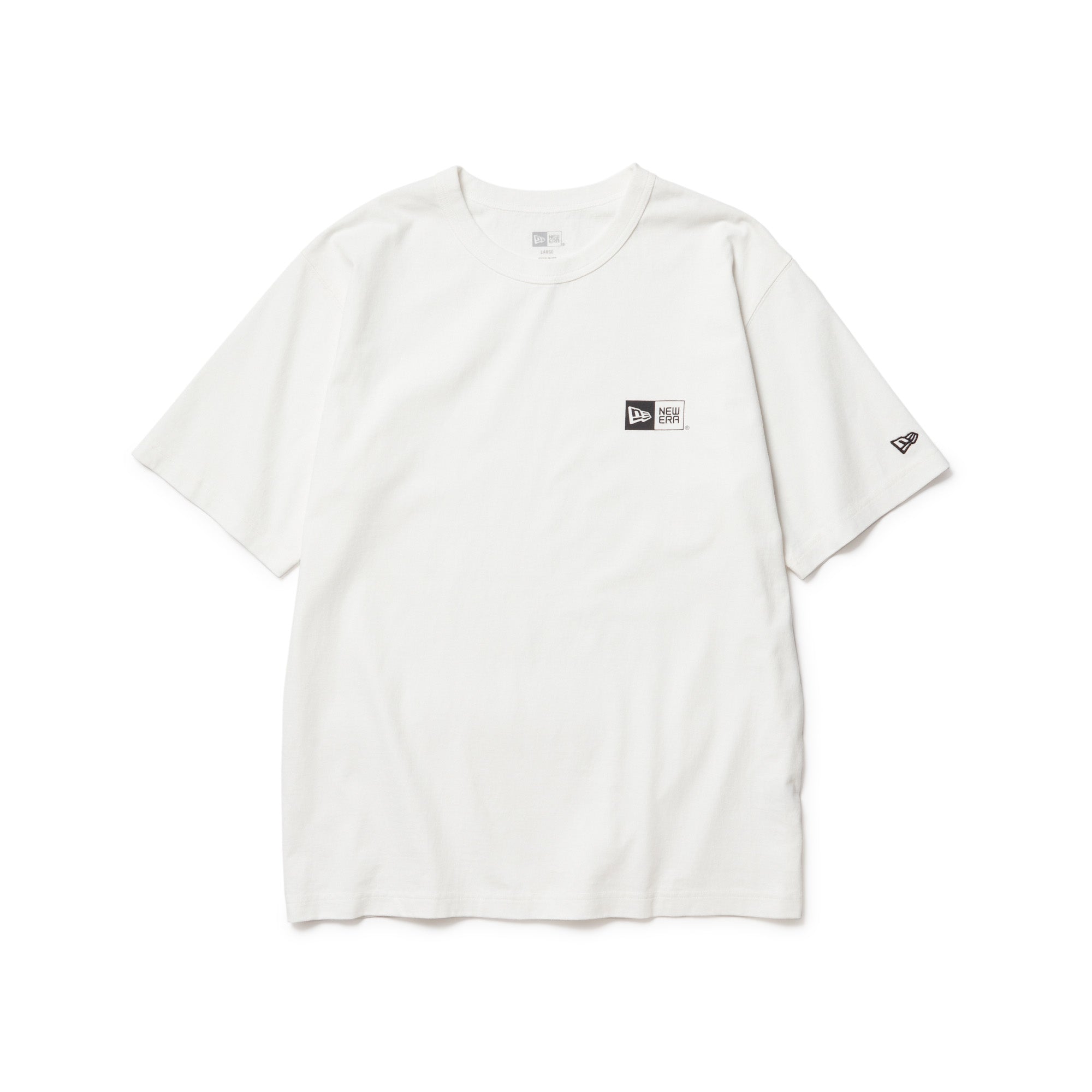 半袖 ウォッシュド コットン Tシャツ ボックスロゴ オフホワイト