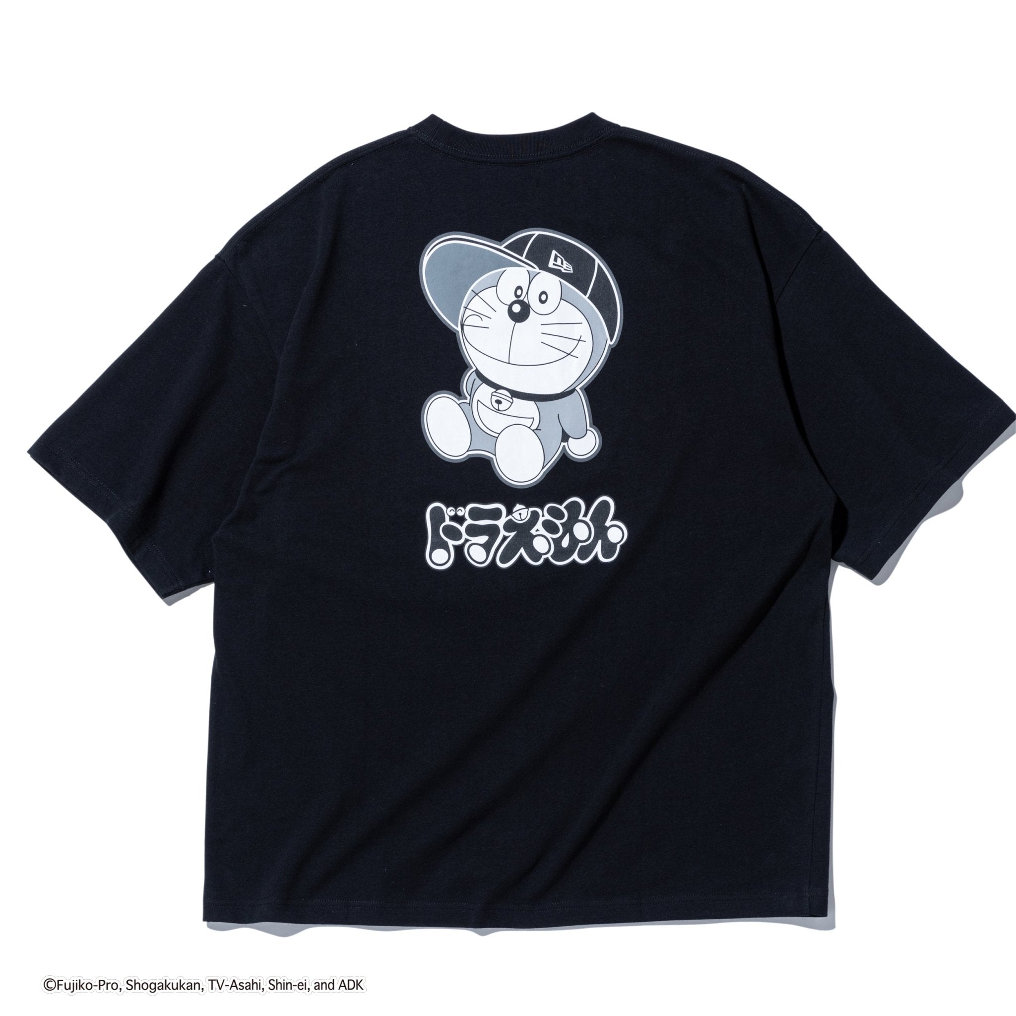 半袖 コットン オーバーサイズド Tシャツ ドラえもん キャップ ブラック 3