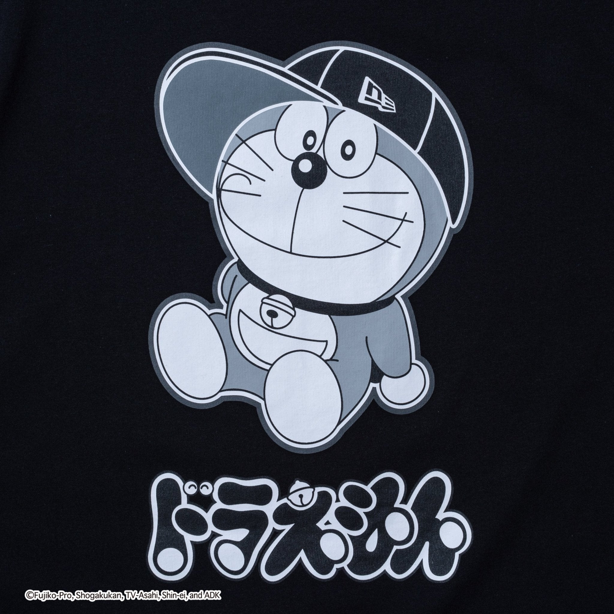 半袖 コットン オーバーサイズド Tシャツ ドラえもん キャップ ブラック 4