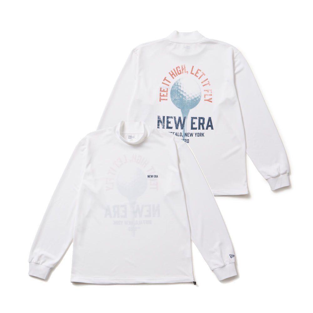 長袖 ハイネック 鹿の子 Tシャツ ゴルフボール オフホワイト