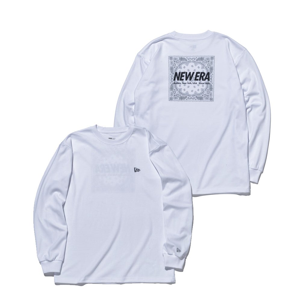 New Era ホワイト Mサイズ シャツ 長袖 パフォーマンス Tシャツ ペイスリー ホワイト レギュラーフィット